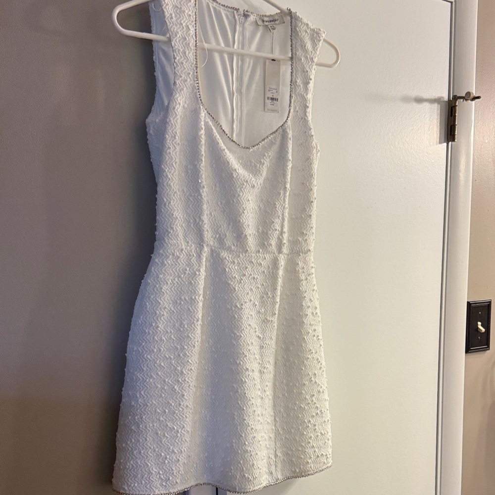 Francesca's Collections White Textured Mini Dress